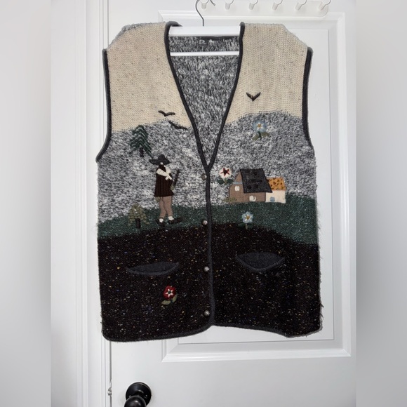 Scenic Knit Vest with Button Closure - Picture 2 of 6